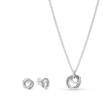 Family Always Encircled Necklace and Earrings Gift Set